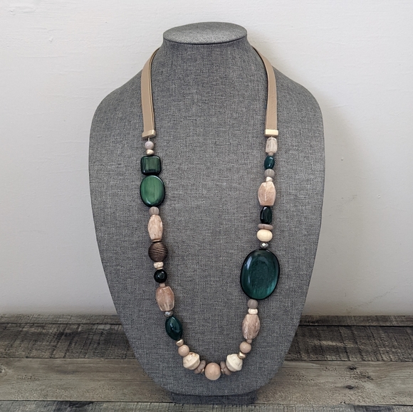 Chico's Jewelry - Chico's Long Hunter Green Beaded Necklace